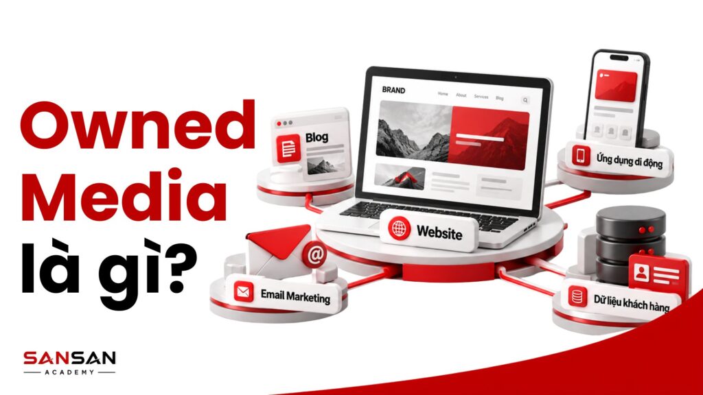 Owned Media là gì và các kênh do doanh nghiệp sở hữu như website, blog, email marketing, ứng dụng và dữ liệu khách hàng