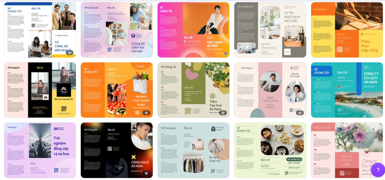 Mẫu brochure trên Canva.
