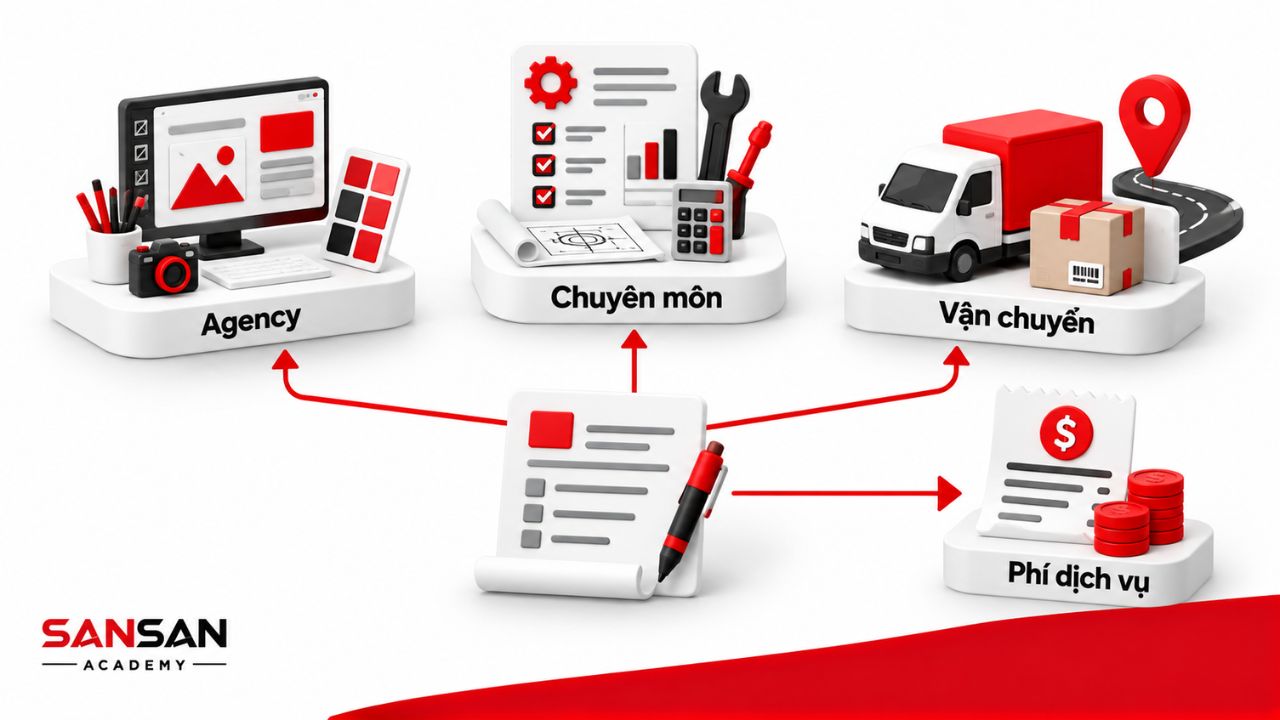Ba hướng cung cấp dịch vụ gồm agency, chuyên môn và vận chuyển