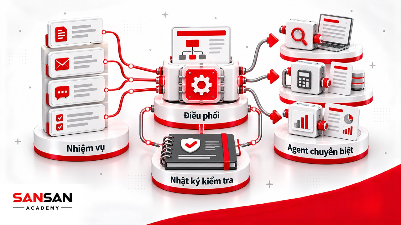 Bộ điều phối chia việc cho agent chuyên biệt: AI Agentể phối hợp