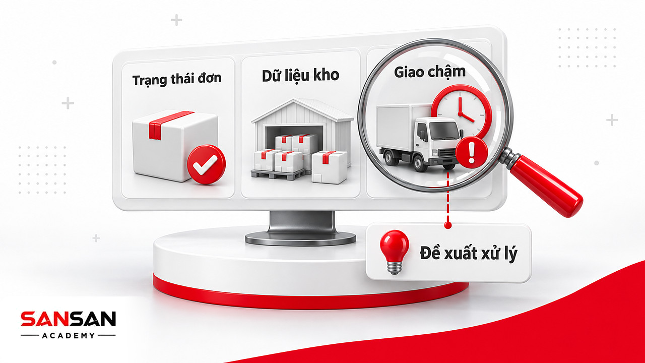 Kính lúp soi một đơn giao chậm: AI Agentể báo người phụ trách