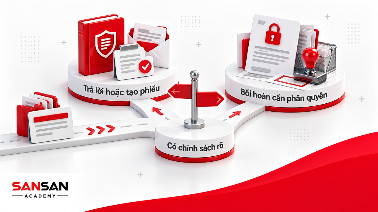Yêu cầu khách rẽ hai hướng tự xử lý hoặc chờ duyệt: AI Agentúng quyền