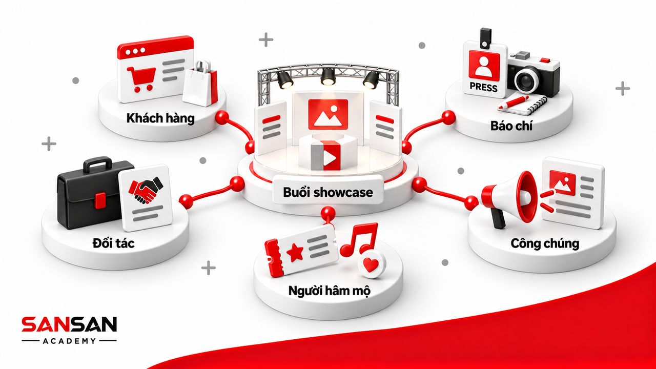 Khách hàng, báo chí, đối tác, người hâm mộ và công chúng tham dự showcase.