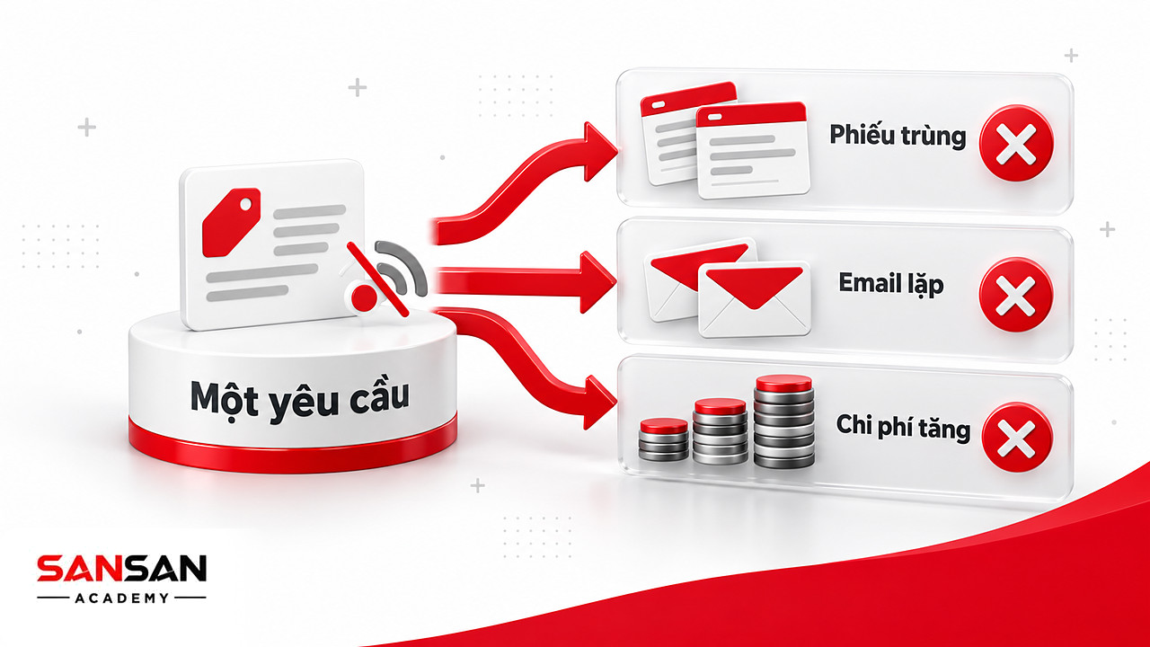 Một yêu cầu chạy lặp thành nhiều phiếu: AI Workflowéo sai cả quy trình