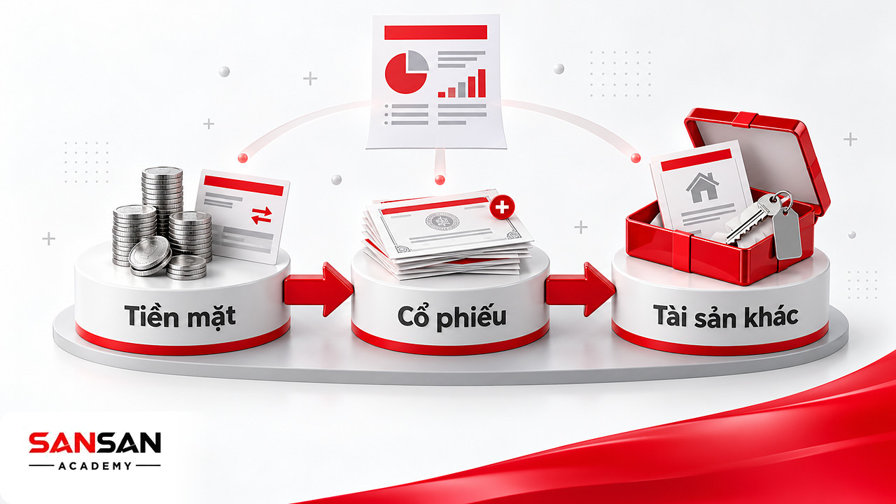 Ba bệ tiền mặt, cổ phiếu và tài sản khác, ba hình thức chia cổ tức mà cổ đông có thể nhận