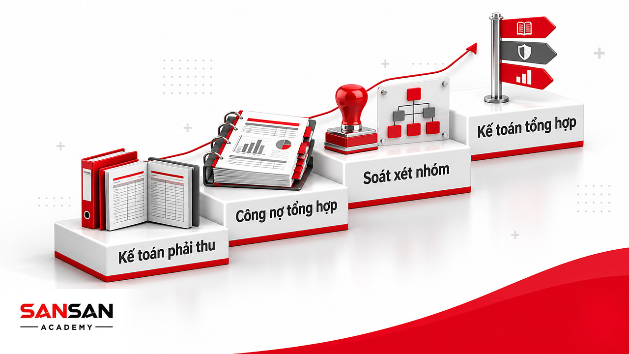 Bậc thang nghề nghiệp từ kế toán phải thu, phải trả đến soát xét và kế toán tổng hợp trong mảng công nợ