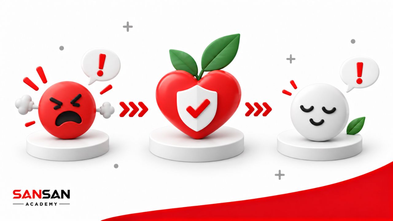 Phản ứng cảm xúc chuyển từ căng thẳng sang bình tĩnh và kiểm soát hơn