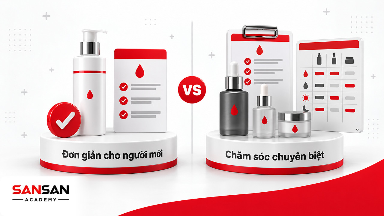 So sánh hai thương hiệu mỹ phẩm định vị khác nhau nhờ Branding: đơn giản cho người mới và chuyên biệt
