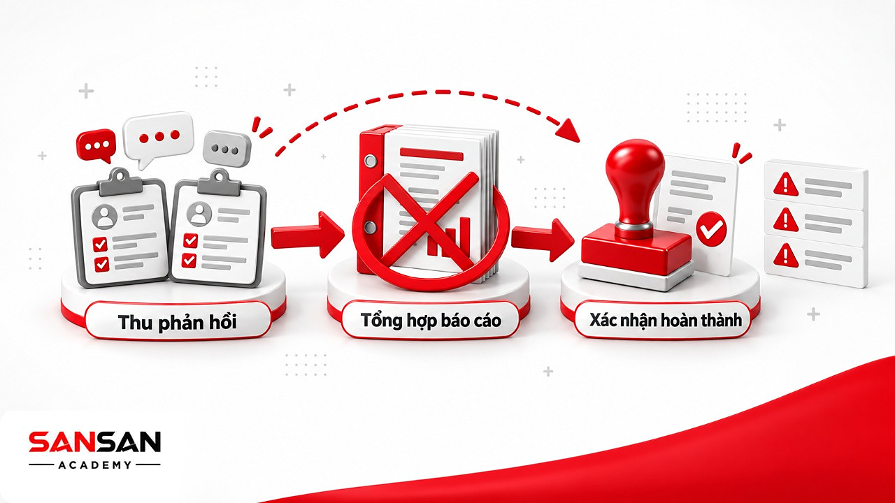 Bước tổng hợp báo cáo bị bỏ qua khi hai bộ phận cùng thu phản hồi, lỗi RACI giúp phát hiện