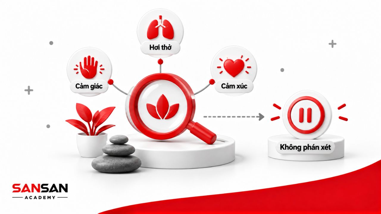 Quan sát hơi thở cảm giác và cảm xúc không phán xét