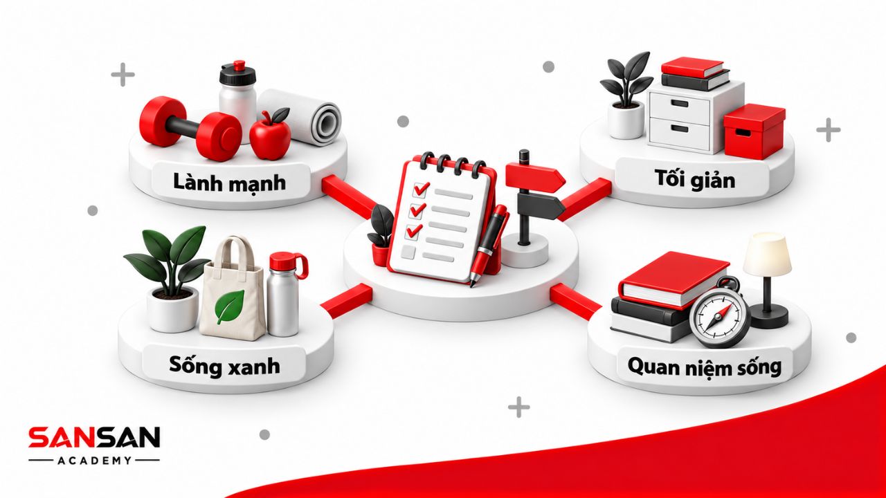 Các hướng sống lành mạnh, tối giản, xanh và quan niệm sống