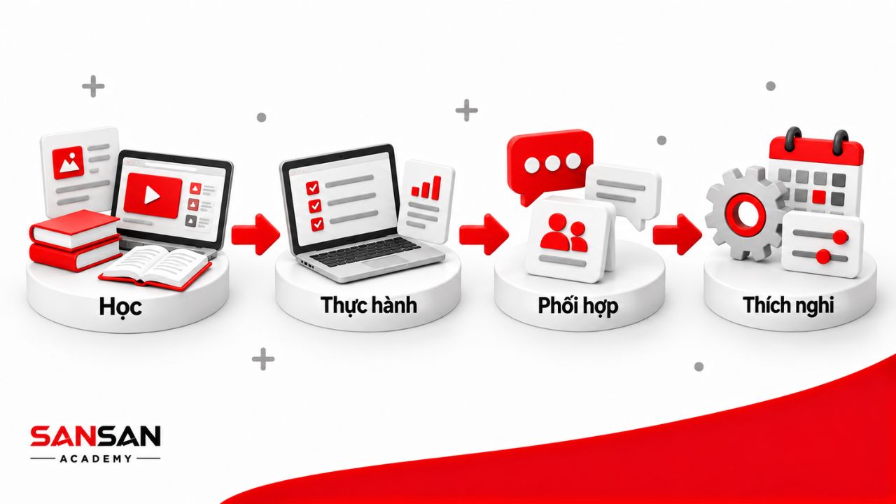 Lộ trình từ học tập đến thực hành và thích nghi