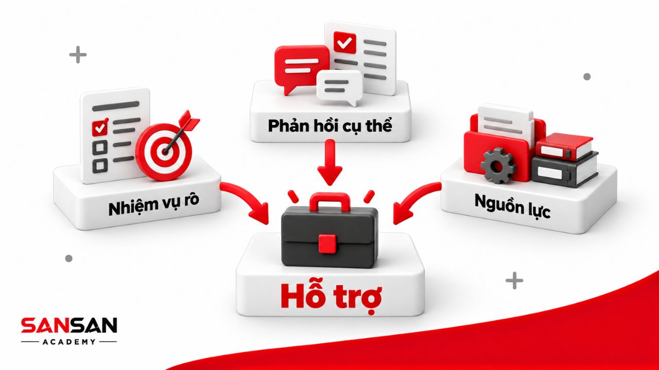 Hệ thống hỗ trợ nhân viên thông qua nhiệm vụ, phản hồi và nguồn lực
