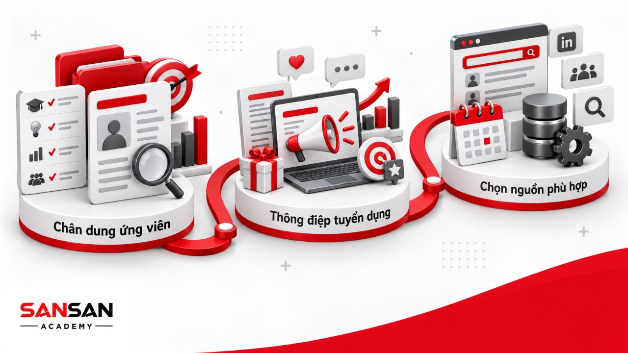 Cách thu hút nhân tài bắt đầu từ xác định đúng chân dung ứng viên, xây thông điệp tuyển dụng và lựa chọn nguồn tiếp cận phù hợp.