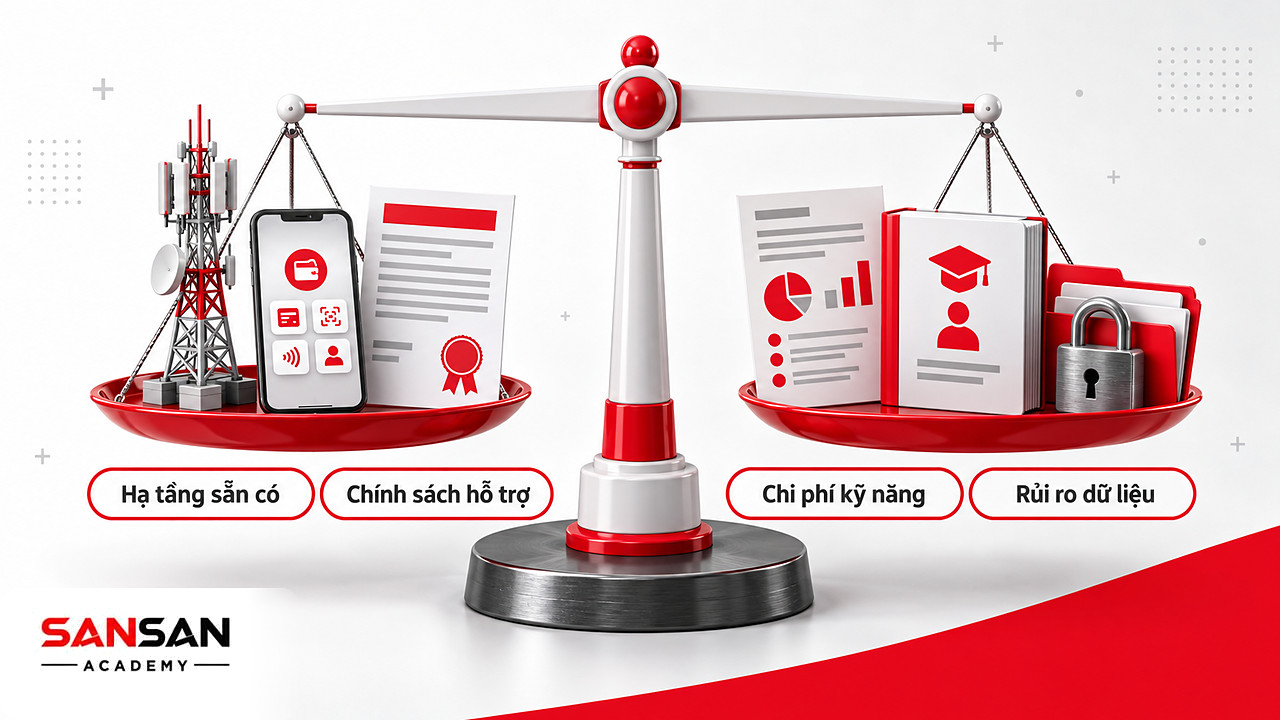 Cán cân giữa thuận lợi hạ tầng, chính sách và rào cản chi phí, kỹ năng, dữ liệu khi phát triển kinh tế số