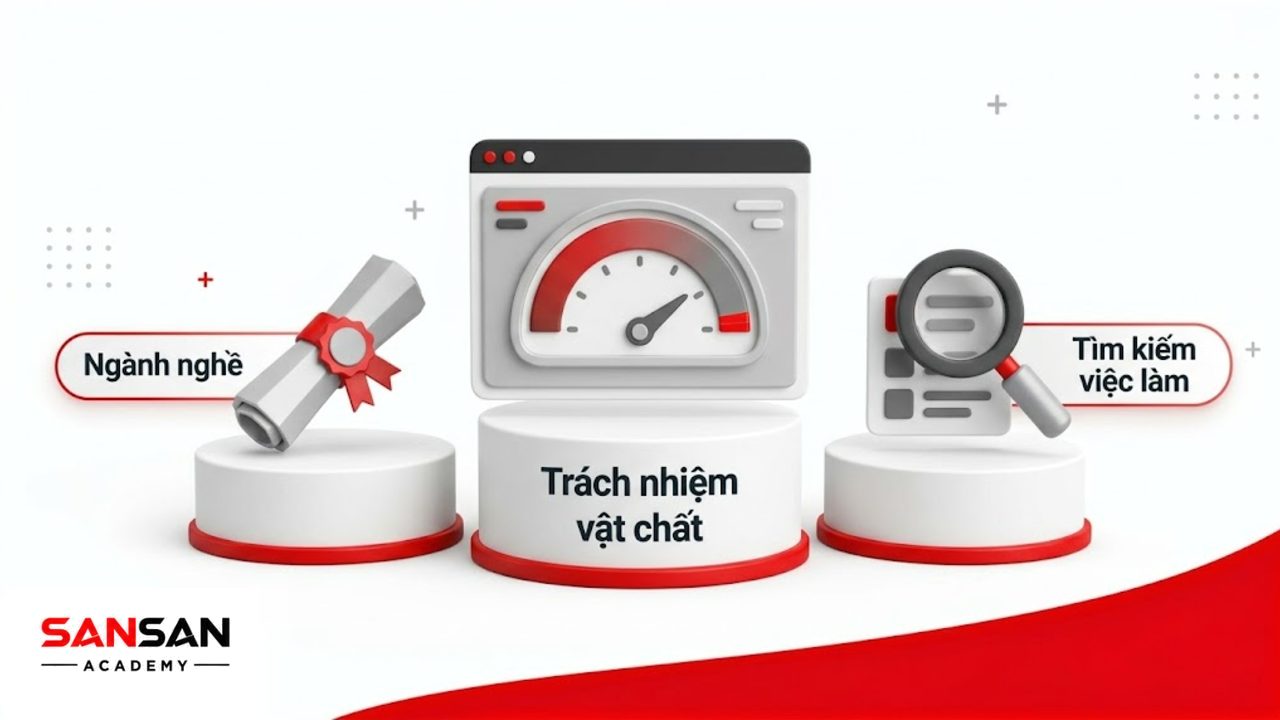 Bảng điều khiển 3D matte thể hiện các chỉ số liên quan đến câu hỏi về thủ kho.