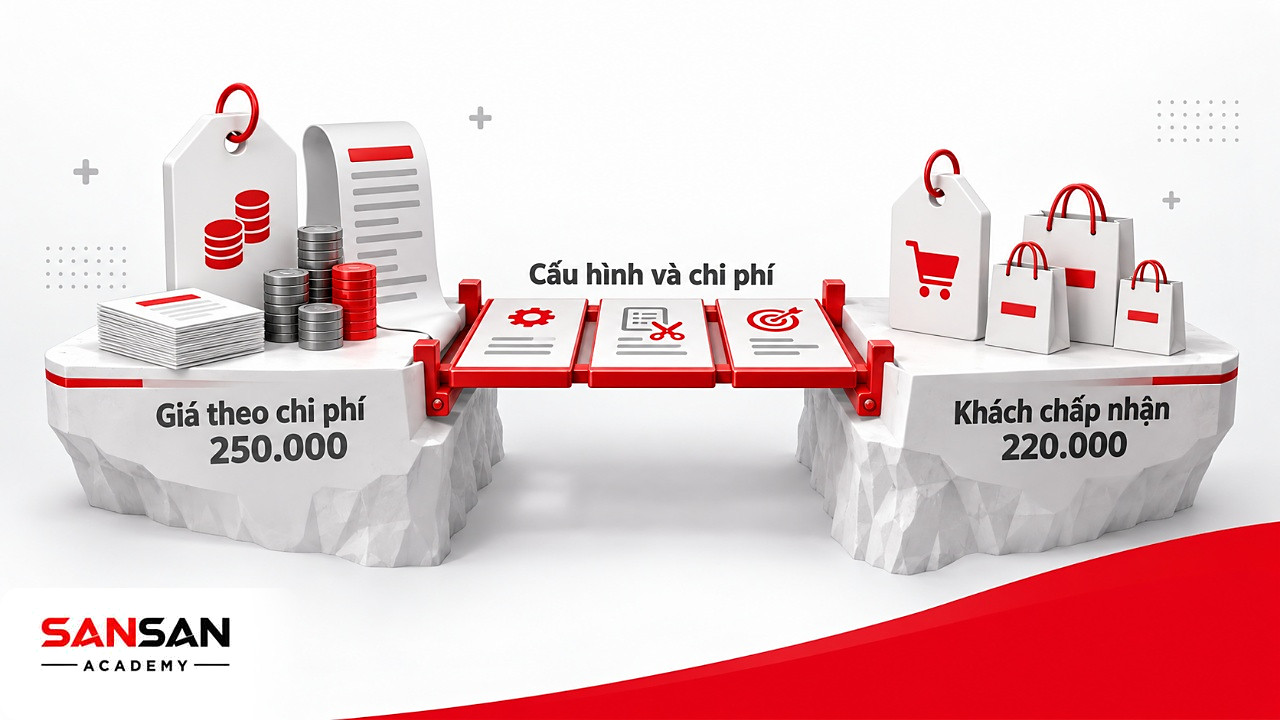 Cây cầu nối thẻ giá 250.000 đồng theo chi phí với mức 220.000 đồng khách chấp nhận bằng cấu hình và chi phí
