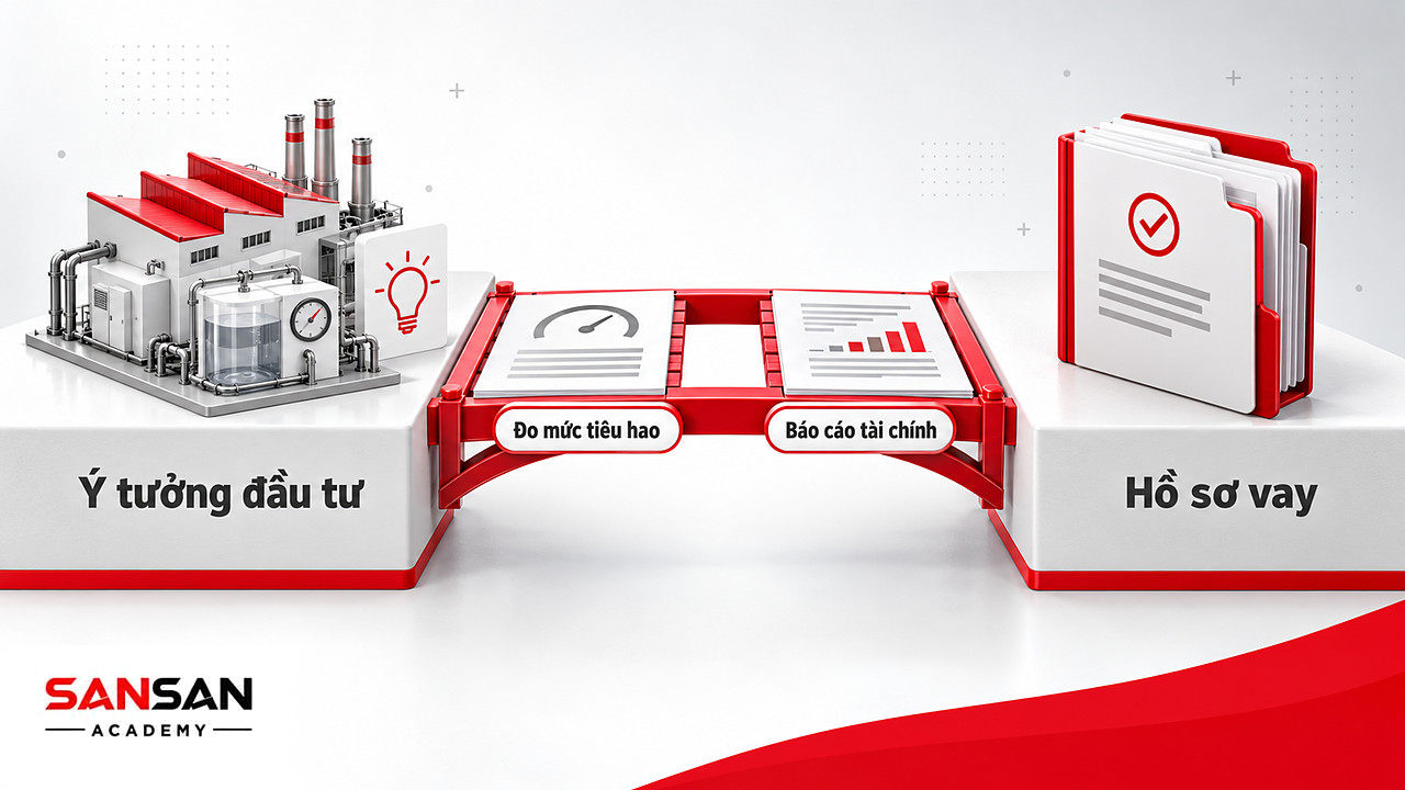 Cây cầu từ ý tưởng đầu tư tới hồ sơ vay tín dụng xanh còn thiếu tấm số đo tiêu hao và báo cáo tài chính