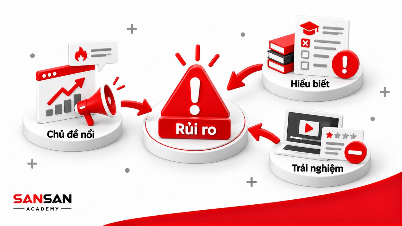 Thiếu hiểu biết và trải nghiệm khi theo chủ đề nổi làm tăng rủi ro.