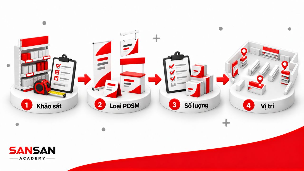 Quy trình khảo sát, chọn POSM, xác định số lượng và vị trí
