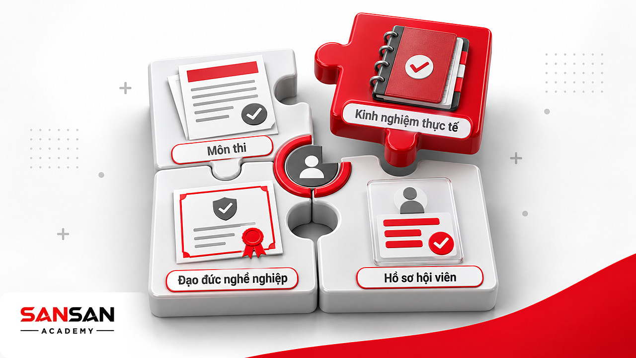 Bốn mảnh ghép môn thi, đạo đức, kinh nghiệm và hồ sơ cần khớp nhau để hoàn thành chứng chỉ ACCA