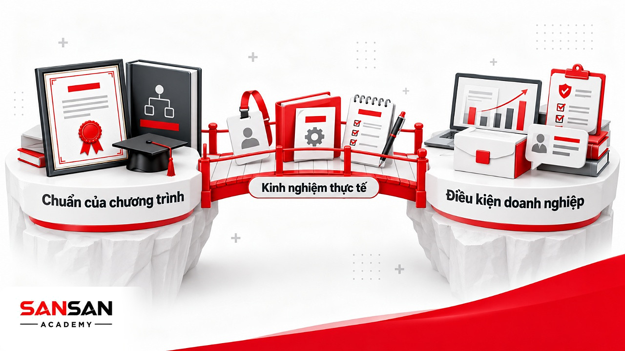 Cây cầu kinh nghiệm thực tế nối chứng chỉ nhân sự theo chuẩn chương trình với điều kiện cụ thể của doanh nghiệp