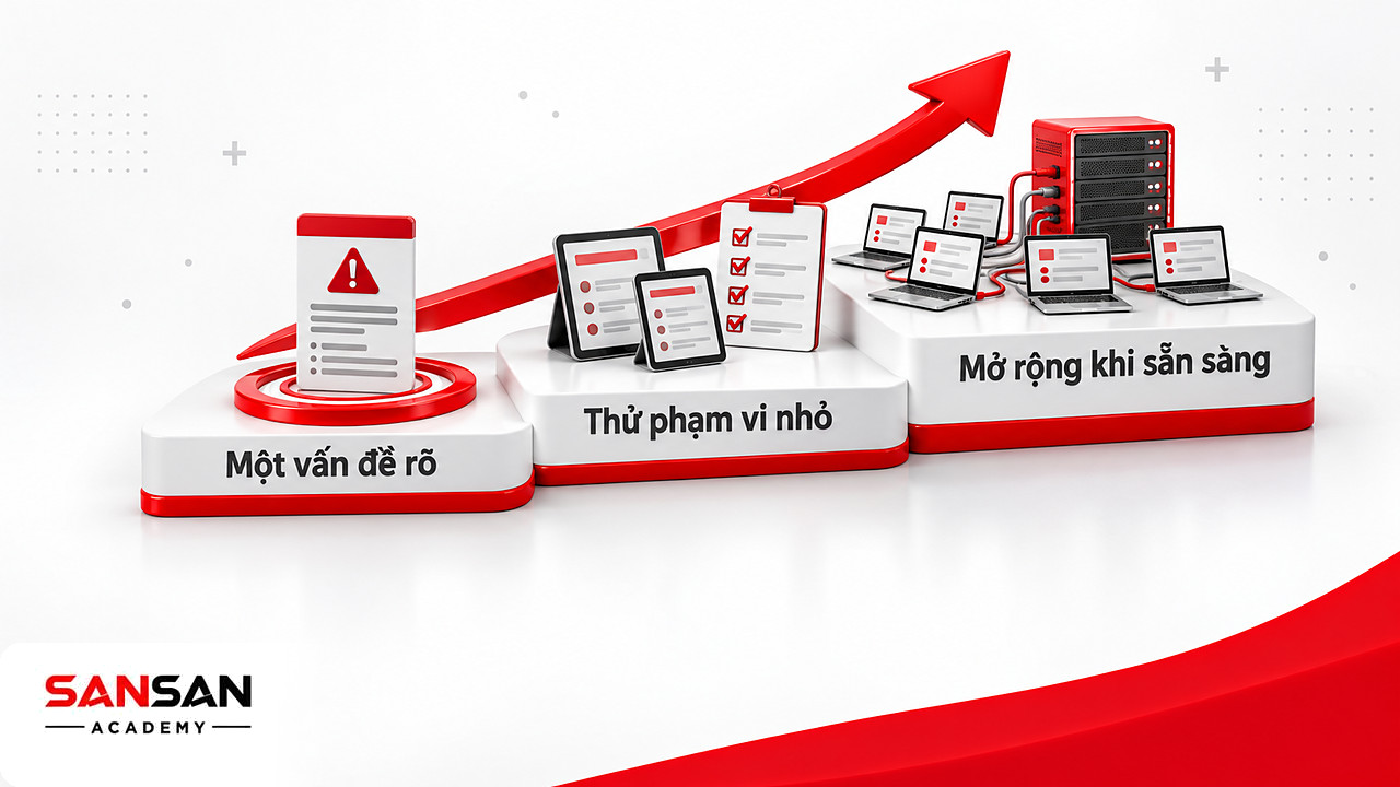 Bậc thang triển khai chuyển đổi số trong giáo dục từ một vấn đề rõ, thử ở phạm vi nhỏ rồi mới mở rộng