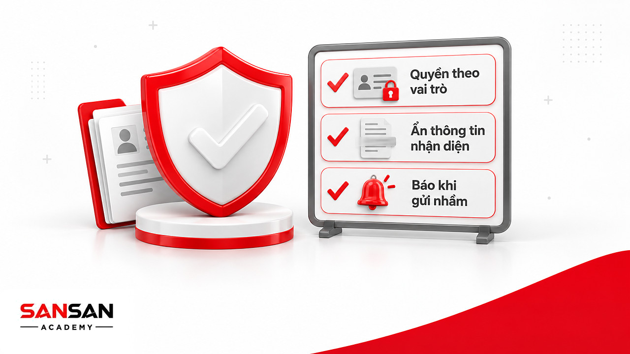 Khiên và bảng kiểm bảo vệ dữ liệu người học theo vai trò, ẩn thông tin nhận diện khi chuyển đổi số trong giáo dục