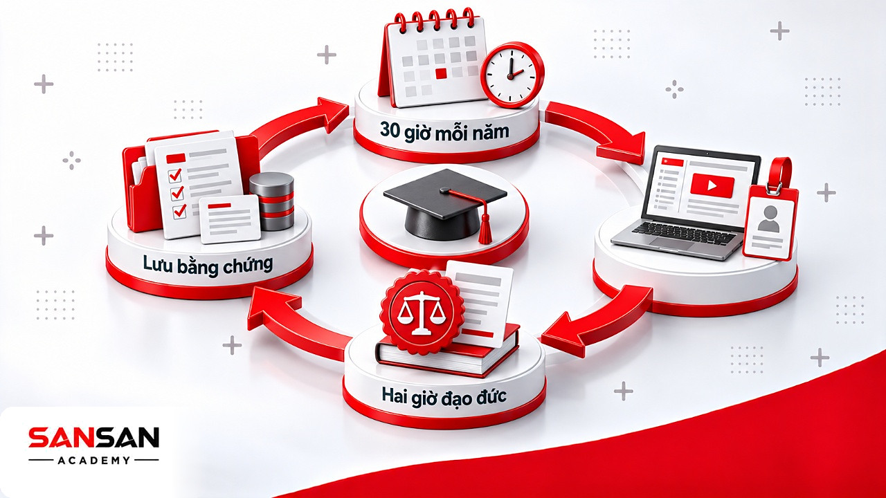 Vòng tròn CPE hằng năm của người giữ CMA: học đủ 30 giờ, có giờ đạo đức và lưu bằng chứng