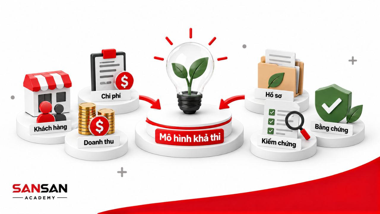 Khách hàng, doanh thu, chi phí và hồ sơ kiểm chứng của dự án xanh.