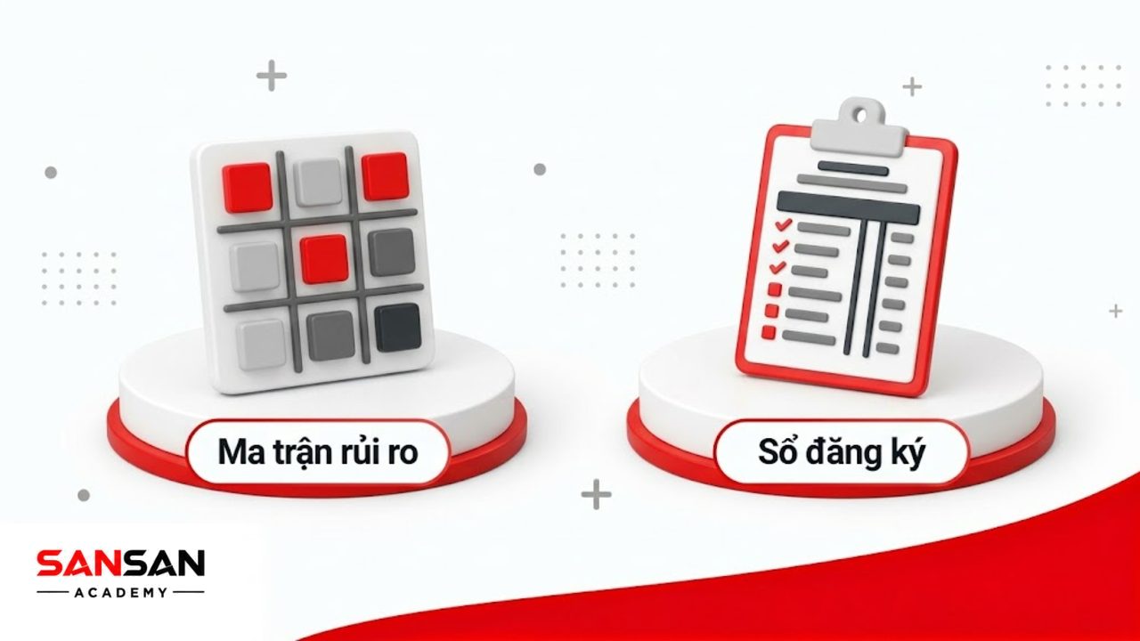 So sánh ma trận rủi ro và sổ đăng ký rủi ro 3D matte.