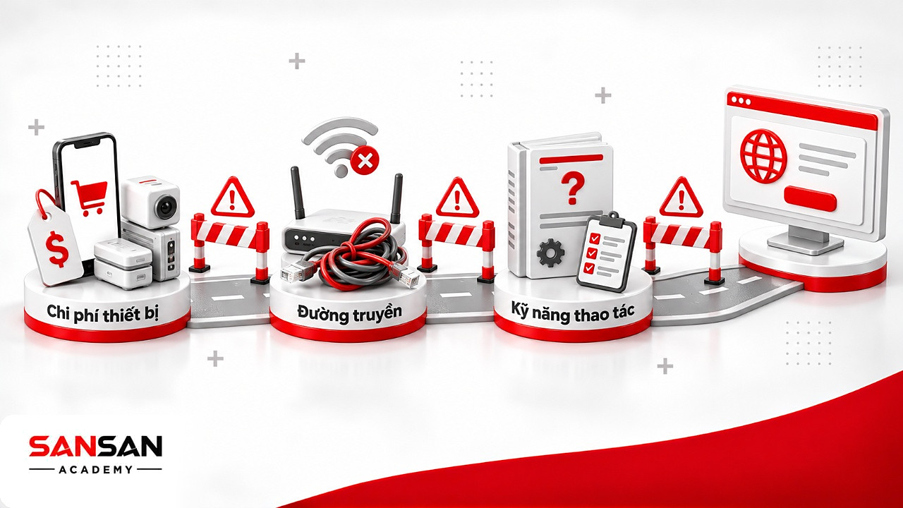 Trạm rào chắn trên đường tới dịch vụ công nghệ số: chi phí thiết bị, đường truyền và kỹ năng thao tác