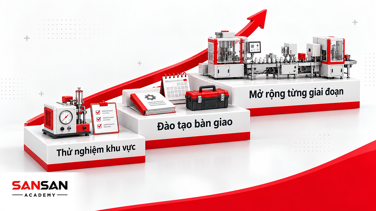 Bậc thang triển khai công nghệ xanh từ thử nghiệm một khu vực, đào tạo bàn giao tới mở rộng từng giai đoạn