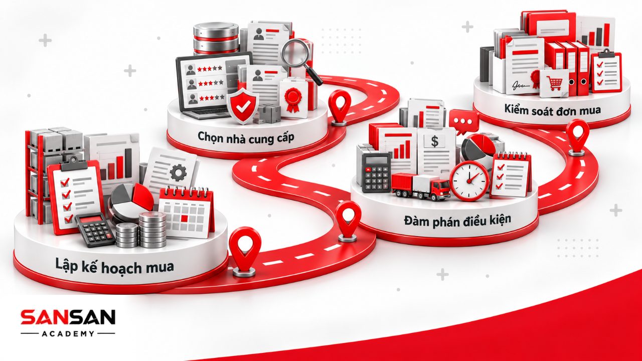 Công việc trưởng phòng mua hàng từ tổng hợp nhu cầu, lựa chọn nhà cung cấp, đàm phán đến kiểm soát hợp đồng, PO và ngân sách.