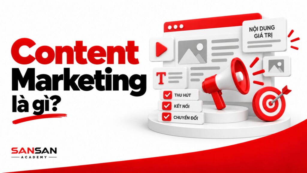 Content Marketing kết hợp nội dung giá trị, hình ảnh, video và thông điệp để thu hút, kết nối và hỗ trợ chuyển đổi khách hàng.