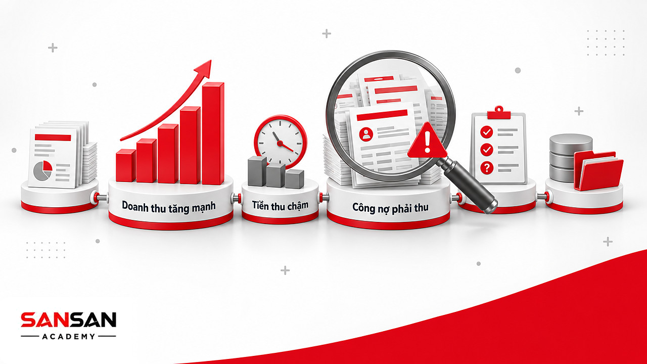 Kính lúp soi khoản phải thu khi doanh thu tăng mạnh nhưng tiền về chậm, kỹ năng phân tích của người có CPA