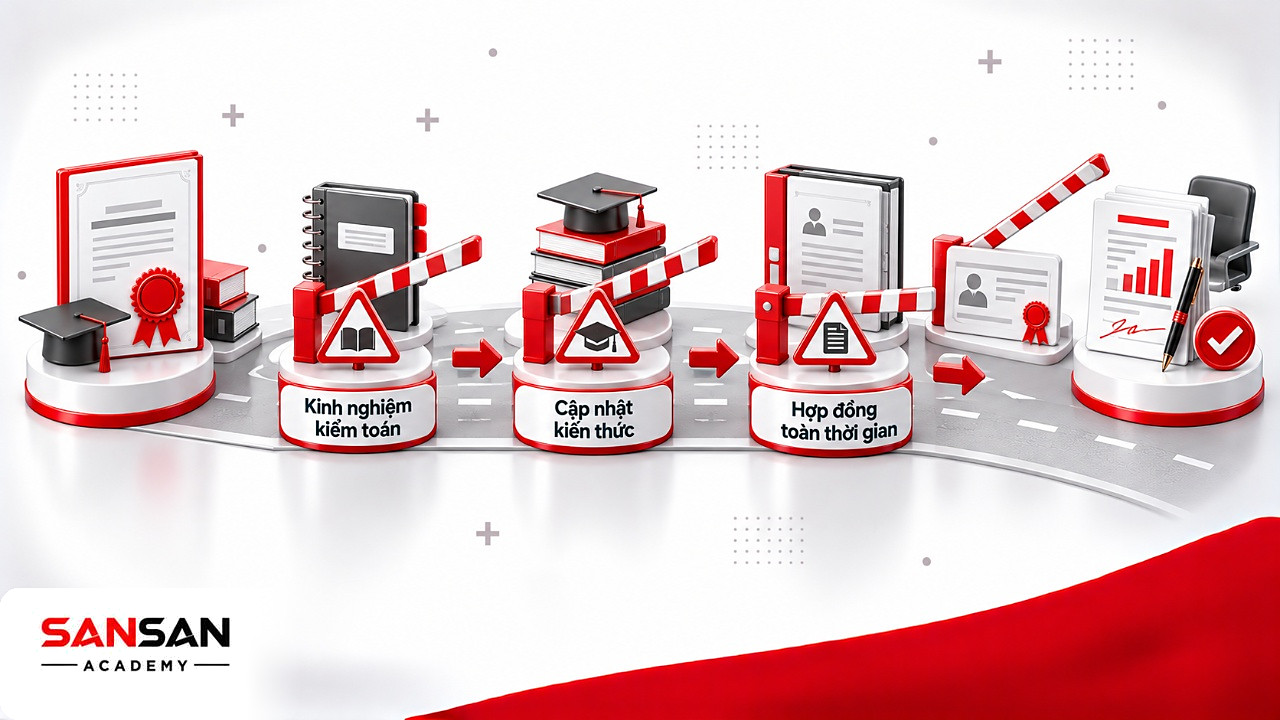 Ba trạm rào chắn kinh nghiệm, cập nhật kiến thức và hợp đồng trên đường từ CPA đến ký báo cáo kiểm toán