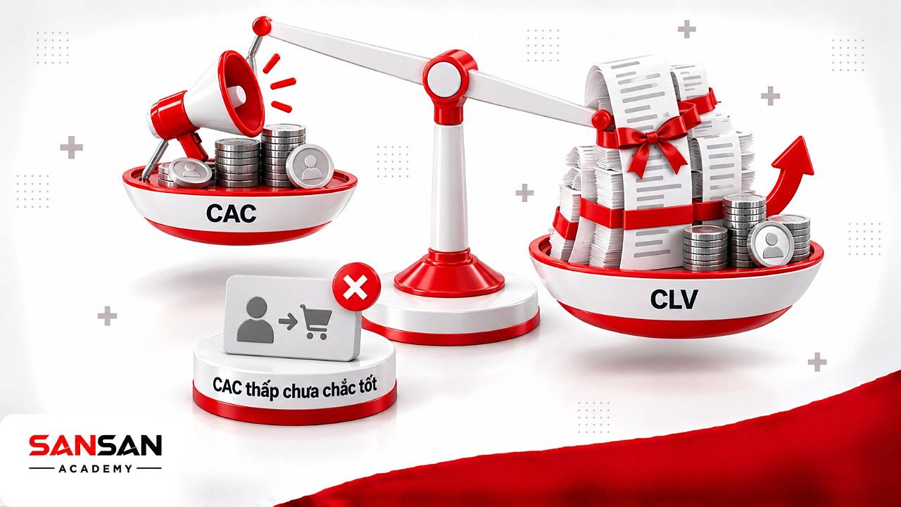 Cán cân giữa chi phí thu hút khách hàng CAC và Customer Lifetime Value khi quyết định ngân sách