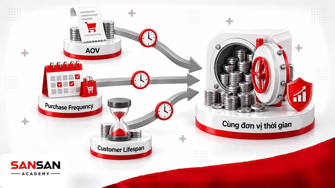 AOV, Purchase Frequency và Customer Lifespan cùng quy về một con số Customer Lifetime Value