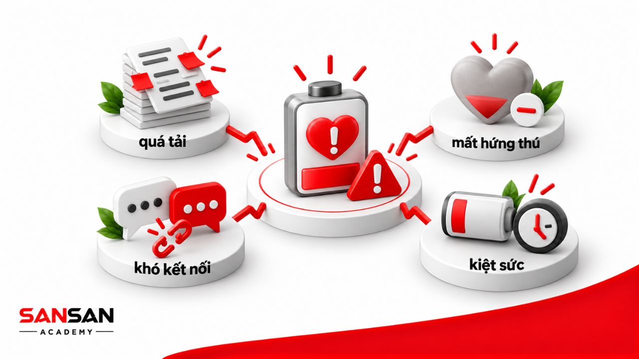 Trái tim tổn thương kết nối các dấu hiệu kìm nén, mệt mỏi và né tránh