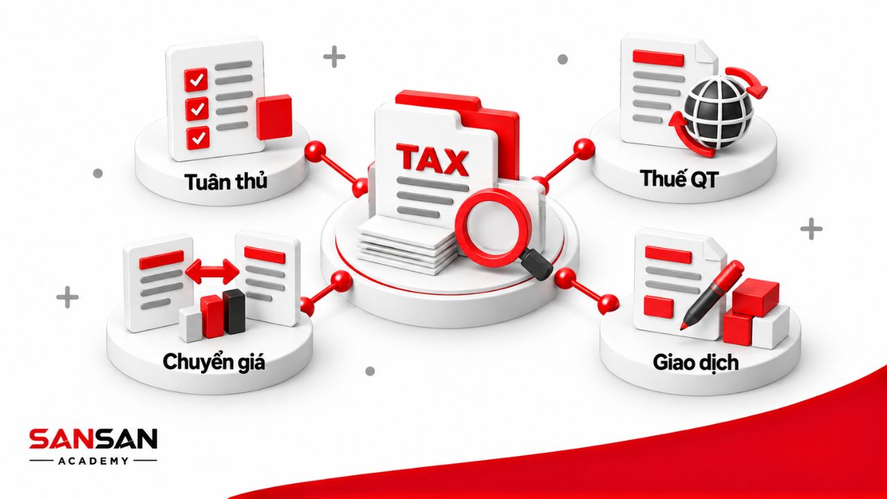 Các mảng thuế gồm tuân thủ, quốc tế, chuyển giá và giao dịch
