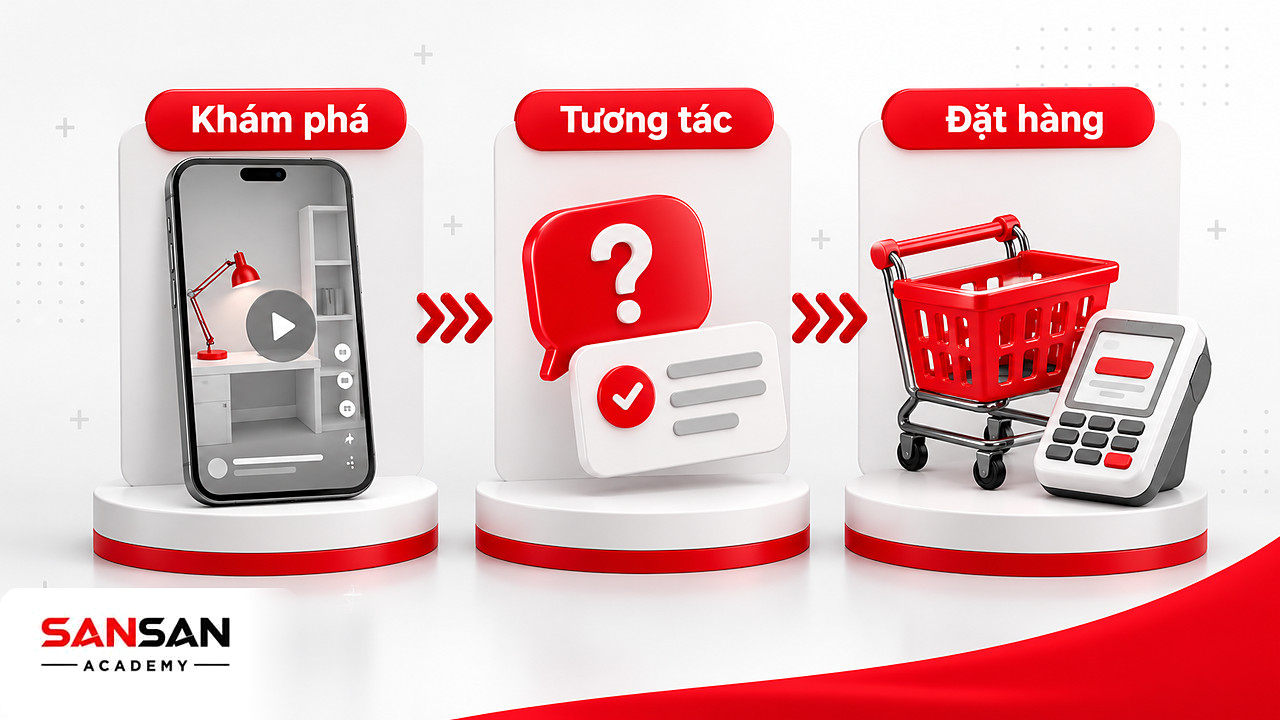 Ba chặng Social Commerce: khám phá qua video, hỏi đáp và đọc đánh giá, rồi đặt hàng thanh toán