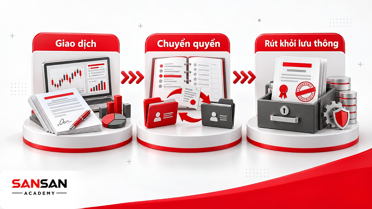 Ba chặng giao dịch, chuyển quyền trên hệ thống đăng ký và rút tín chỉ carbon khỏi lưu thông