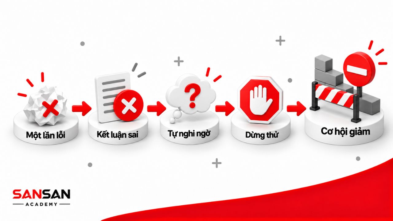 Một lần sai sót dẫn đến tự nghi ngờ và bỏ lỡ cơ hội