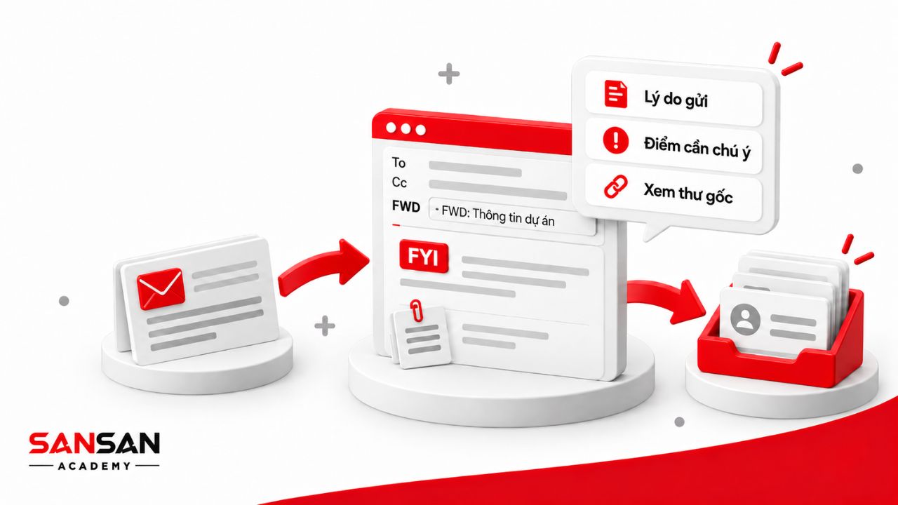 Chuyển tiếp email FYI kèm lý do và điểm cần chú ý