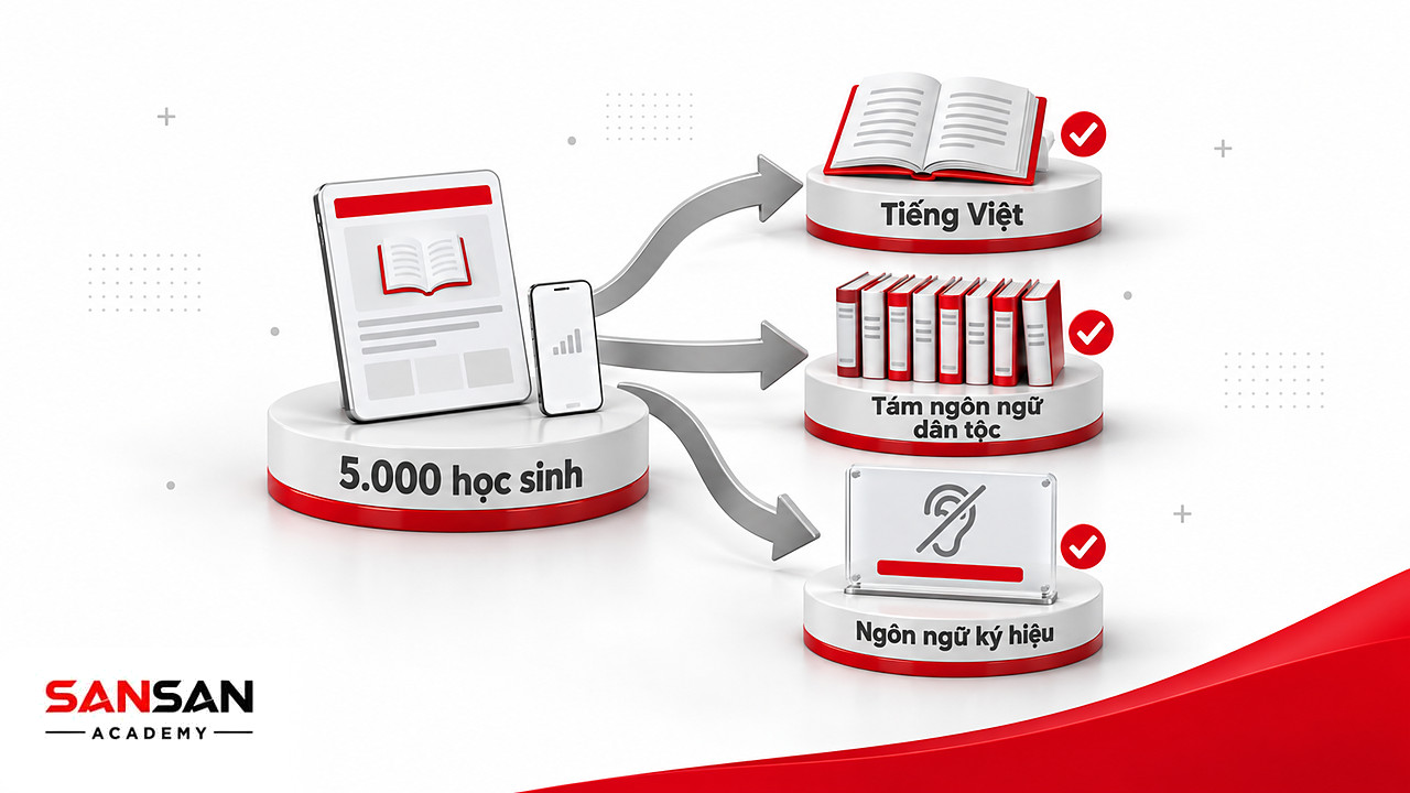 Thư viện số EdTech tỏa ra bản tiếng Việt, tám ngôn ngữ dân tộc và ngôn ngữ ký hiệu cho 5.000 học sinh