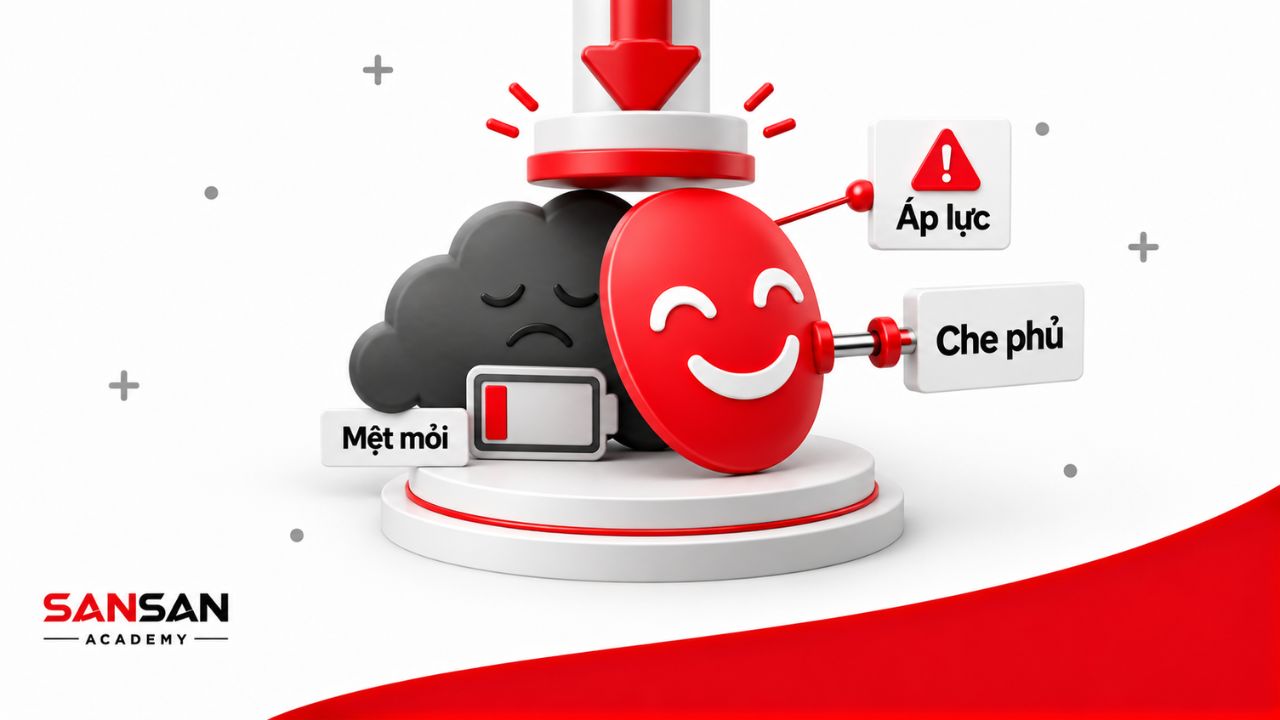 Mặt nạ tích cực che giấu mệt mỏi và áp lực bên trong