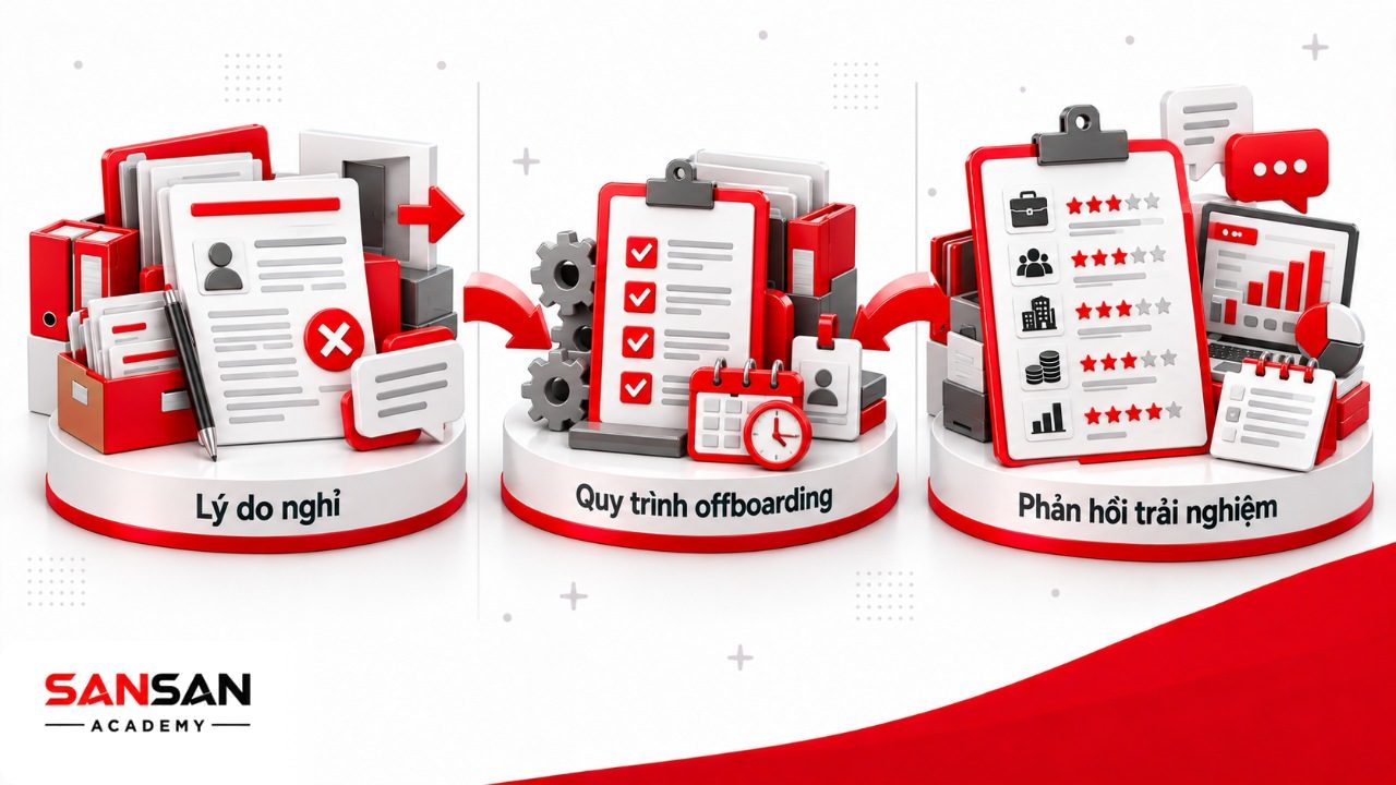 Exit Interview giúp doanh nghiệp đi từ lý do nghỉ việc ngắn gọn đến phản hồi chi tiết về công việc, quản lý và môi trường.