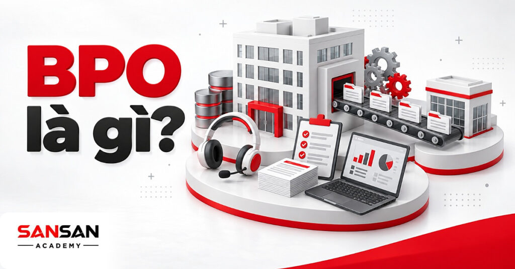 Hồ sơ chuyển từ doanh nghiệp sang trung tâm dịch vụ cùng tai nghe và bảng lương minh họa BPO