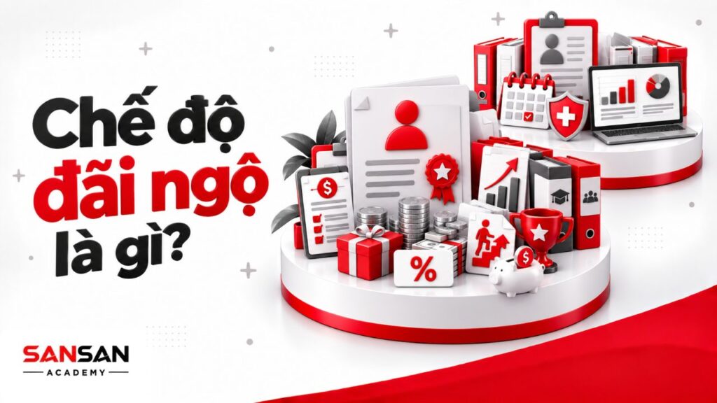 Chế độ đãi ngộ là gì với lương, thưởng, phụ cấp, phúc lợi, môi trường làm việc, ghi nhận và cơ hội phát triển nghề nghiệp.